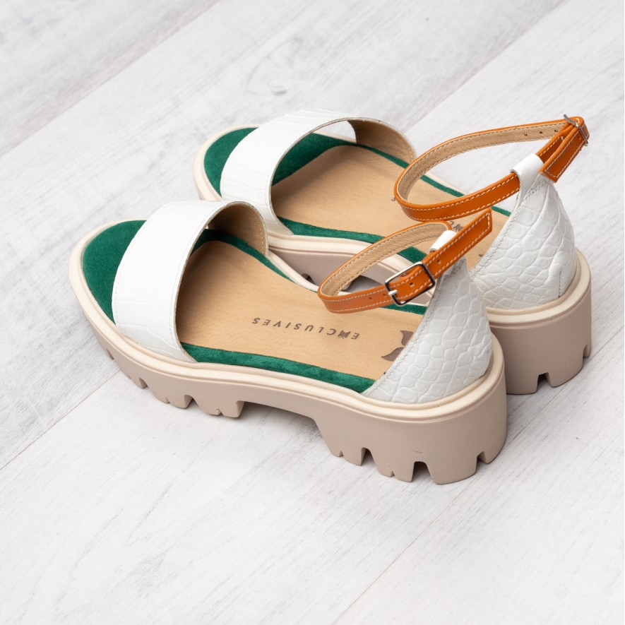 .Sandale - Friday -  Croco White